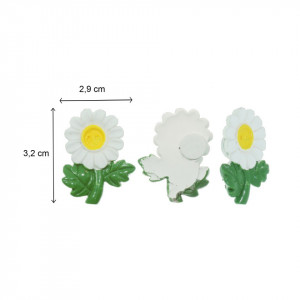Floare rasina 4 modele cu adeziv 3,2x2,9x0,7cm 12/set DD61448 - Img 2