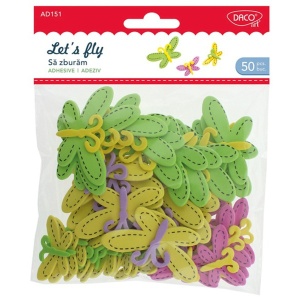 Fluture carton buretat cu adeziv 4cm/6,5cm 50/set Daco AD151