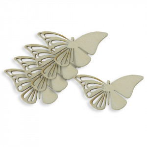 Fluture placaj natur decupat M15 2x4cm 5/set