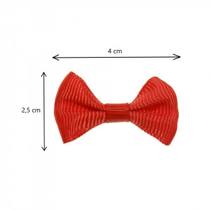 Fundita textil rosie 4cm 10/set - Img 2