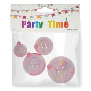 Glob plastic 3-6cm pentru tort 4/set roz transparent T090258