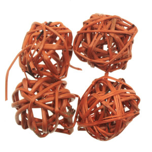Glob ratan portocaliu 3cm 4/set