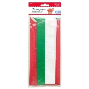 Hartie de matase rosu/verde/alb 50,8x50,8cm 10/set Daco HR918