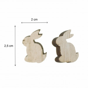Iepure lemn natur 2,5cm 36/set Canea 129CAN16072-2,5 - Img 2