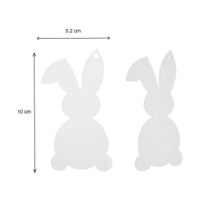 Iepure plexiglas transparent cu gaura 5,2x10cm - Img 2