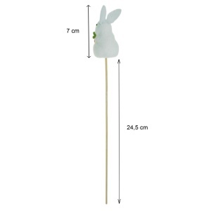 Iepure polistiren alb cu morcov 7x3,5cm pe bat 24,5cm - Img 2