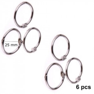 Inel scrapbooking argintiu 2,5cm 6/set MP PA343-2 - Img 2