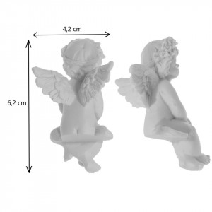 Inger rasina alba model-4 asezat 4,2x5,3x6,2cm DD50596 - Img 2