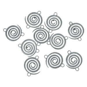 Link metalic argintiu inchis spirala 21x12mm 10/set
