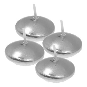 Lumanare plutitoare argintie 2-2,5h 4x2,4mm 4/set
