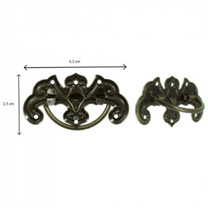 Maner metalic bronz decorativ 4,3x2,3cm X149 - Img 2