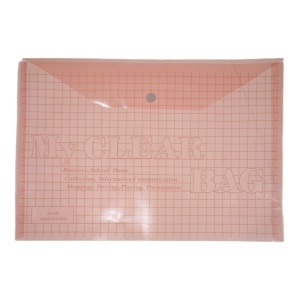 Mapa plastic rosie cu capsa My clear bag A4 CNX M20