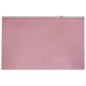 Mapa plastic roz transparent cu fermoar A4 3242
