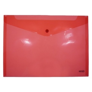 Mapa plastic transparent plic cu capsa A4 Spree rosu PP76125