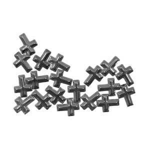 Margele hematit sintetic cruce 8,2x10,5x3,2mm 10g 18buc