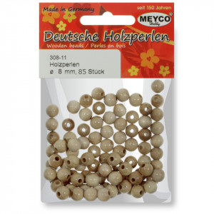 Margele lemn rotunde 8mm 85/set Meyco 308 - Img 2