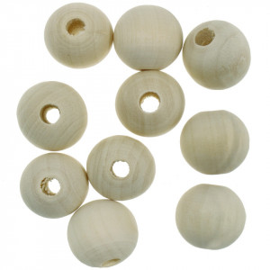 Margele lemn rotunde natur 19/20mm 10/set 363024