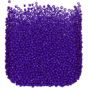 Margele nisip rotunde albastru cobalt lucios 2mm 60g