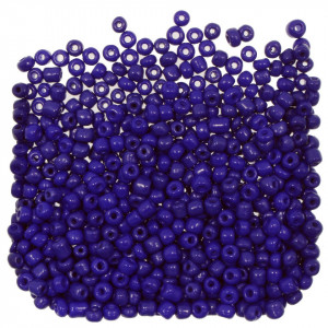 Margele nisip rotunde albastru indigo lucios 4mm 60g