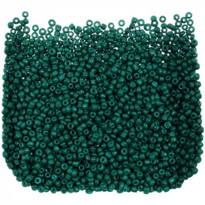 Margele nisip rotunde verde inchis lucios 2mm 60g