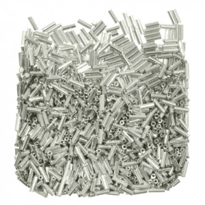 Margele nisip tubulare argintiu calitatea I 7x2mm 50g