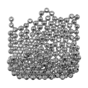 Margele plastic rotunde argintiu lucios 5,5x5,8mm 20g