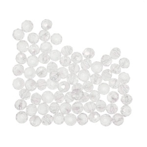 Margele sticla fatetata rondele alb transparent 5x6mm 15g