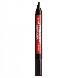 Marker permanent negru varf tesit Uni 380b m970