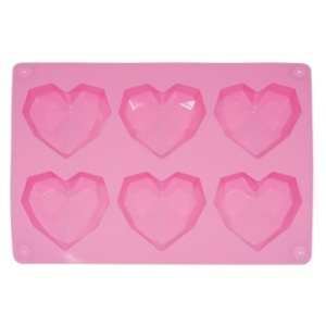 Matrita silicon 6 inimi fatetate 17x22x1,8cm culori diverse W00055