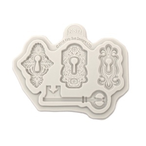Matrita silicon model cheie retro si incuietori 12,8x10x0,7cm 825304 gri