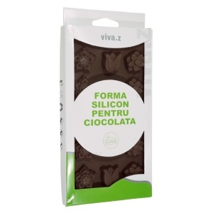 Matrita silicon pentru ciocolata 3x5 flori 21,3x10,5x1,5cm T09038