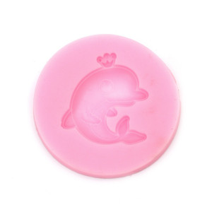 Matrita silicon rotunda delfin 6,8x0,8cm 824988 roz