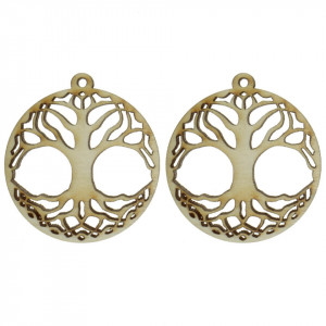 Medalion Copacul vietii placaj 4cm 2/set