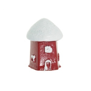 Miniatura casuta din rasina alb/rosu 2,5x3,6cm model 2