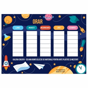 Orar scolar carton A5 model Spatiu