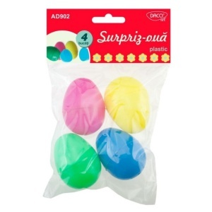Ou plastic 2 parti 4x6cm 4 culori/set Daco AD902