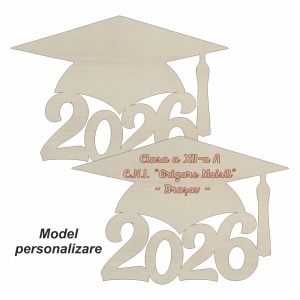 Palarie absolvent 2026 personalizata placaj 12x8cm