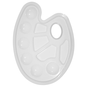 Paleta pictura plastic alba 10 compartimente 22,5x16,5cm