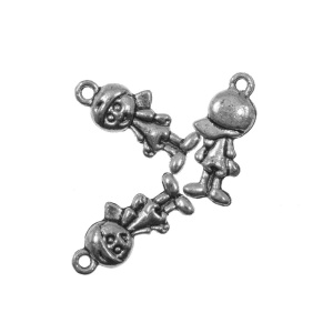Pandantiv metalic argintiu fetita 8x18mm 3/set