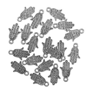 Pandantiv metalic argintiu mana fatima 10x16mm 20/set