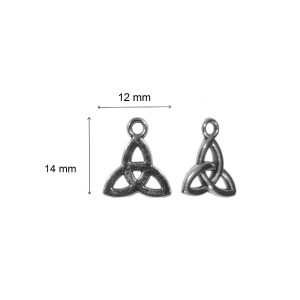 Pandantiv metalic argintiu nodul Trinitar 12x14mm 20/set - Img 2