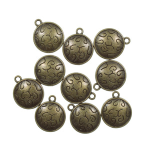 Pandantiv metalic bronz 16x19mm 10/set