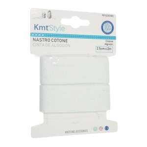 Panglica bumbac alba 25mm x 2m KmtStyle 5200590