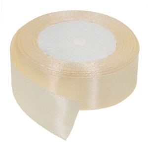 Panglica satinata crem 25mm x 21m/rola