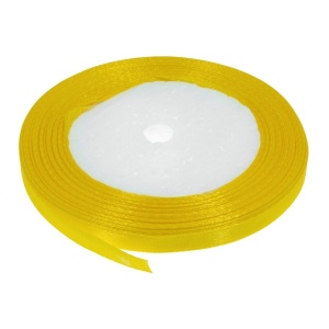 Panglica satinata galben mediu 6mm x 21m/rola