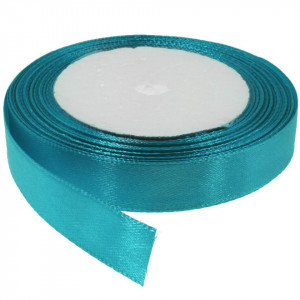 Panglica satinata turcoaz mediu 15mm x 21m/rola