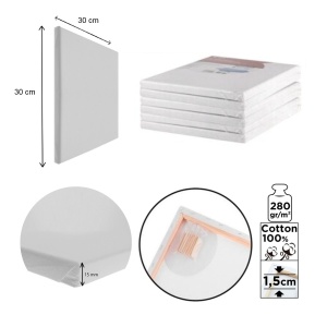 Panza bumbac pe sasiu 30x30x1,5cm 280g 6/set Artix PP98-3030-6 - Img 2