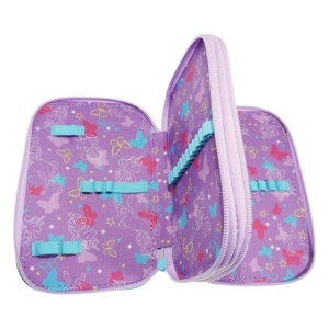Penar neechipat 2 fermoare model unicorni si fluturi Daco PE286 - Img 2