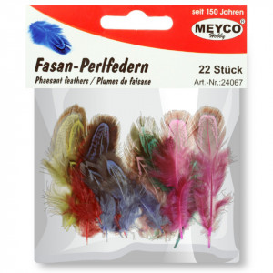 Pene fazan multicolor 6-8cm 22/set Meyco 24067