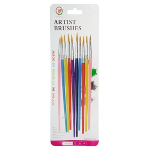 Pensula sintetica varf rotund coada scurta multicolor 10/set 19-78 - Img 1
